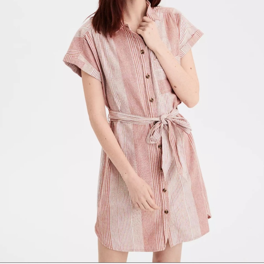 COPY - AE button front shirt dress